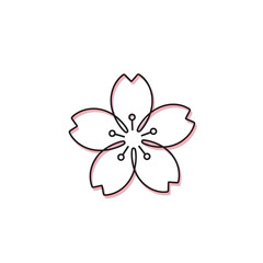 Outline Sakura Flower Icon