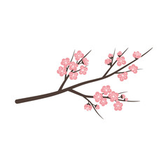 Cherry Blossom Branch with Flowers