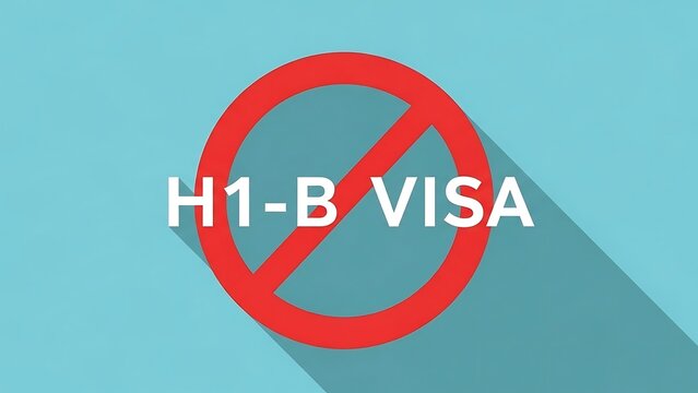 H1-B visa rejection concept symbol.