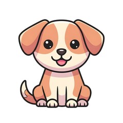 Cute Puppy Cartoon Sitting