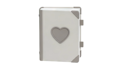 Light Gray Book with Heart Emblem