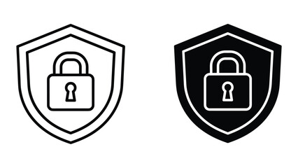 Secure protection shield with lock icon © vidbazar
