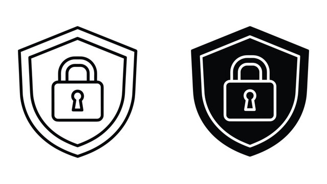Secure protection shield with lock icon