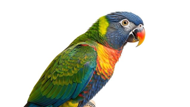 Rainbow Lorikeet Parrot Bird Profile Portrait.