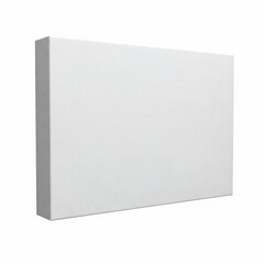 Fototapeta premium White rectangular canvas on a plain white background.