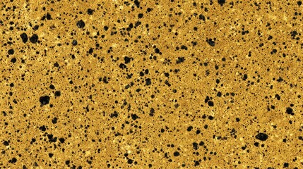 Abstract Golden Splatter Pattern Background with Black Spots High Angle View Metallic Gold Paint Texture Background Contemporary Design Close Up Detail Surface