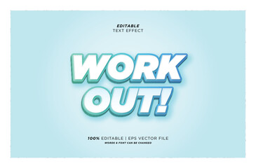 Obraz premium Editable vector typography effect for Work Out text
