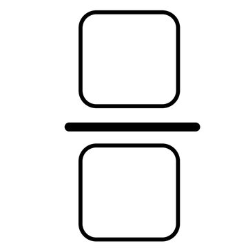 Fraction bar symbol line art great for teaching numerator denominator, worksheets, and playful children&rsquo;s math visuals.
