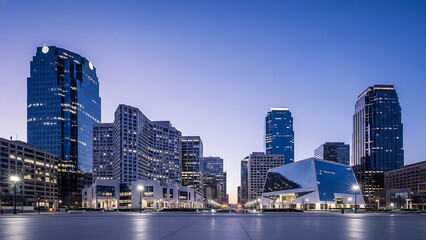 Fototapeta premium Modern Architecture in City Landscape at Dusk