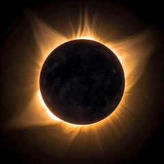 Solar Eclipse Phenomenon - A Celestial Dance of Light and Shadow.
