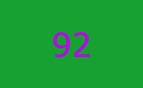 1 minute 40 second countdown animation from 100 seconds to 0 seconds on a transparent background, Neon One minute 40 second countdown timer with alpha channel