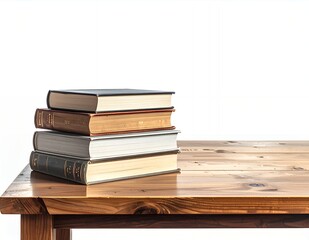 Stack of Books on Wooden Table - A Study in Literature.