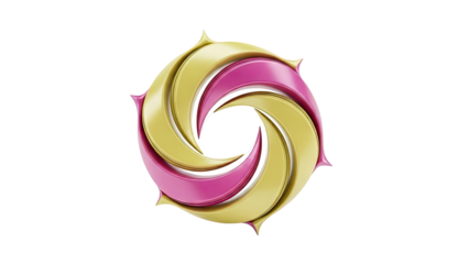 Abstract Swirl Logo in Gold and Pink
