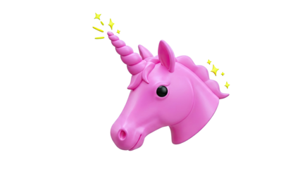 Pink Unicorn Head with Sparkles
