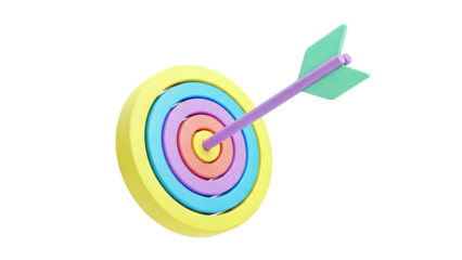 3D Arrow Hitting Colorful Target