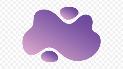 Vibrant purple liquid splatter on transparent background with gradient effect