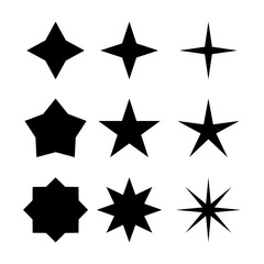 Obraz premium star set black and white icons