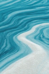 Abstract Swirling Teal and White Patterned Background with Sparkling Copper Highlights Creates a Fluid Elegant Marbling Effect with Dynamic Lines and Textures