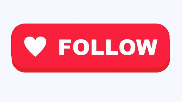 Red heart follow button for social media platforms. Perfect for websites, blogs, and profiles to gain more followers and engagement.