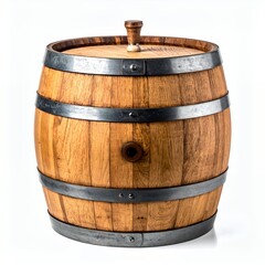 Wooden Barrel with Lid - Rustic Storage and Decor.