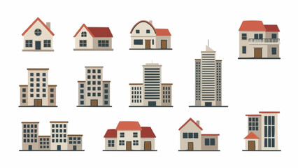 Collection of Diverse Building Illustrations.