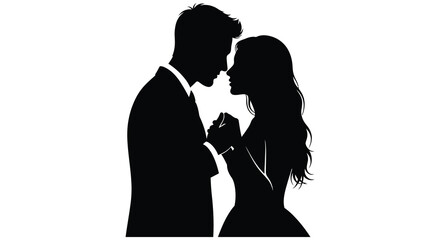 a man and woman in a romantic pose silhouette high quality professional detailed modern elegant