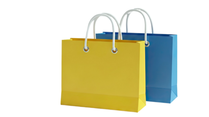 Two colorful shopping bags on a white background