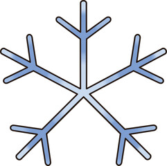 Blue snowflake cartoon clip art.