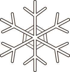 White snowflake cartoon clip art.
