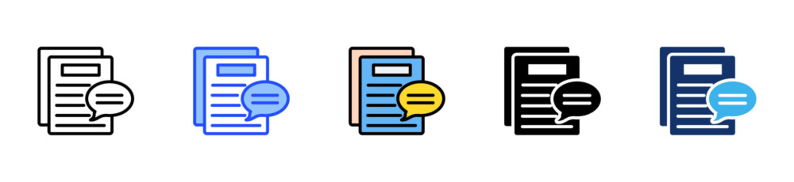 Task Comment Icon Collection With Multiple Styles
