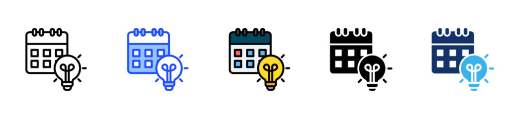 Fototapeta premium Innovation Day Icon Collection With Multiple Styles