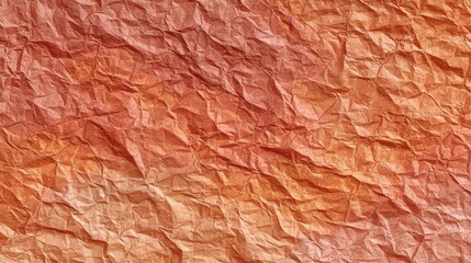 Crumpled Abstract Background in Gradient of Orange Red and White Paper Texture with Intricate Folds and Wrinkles for Decorative Design