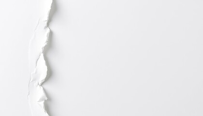 Close-up of ragged, torn white paper edges showing fiber texture, shredded, note