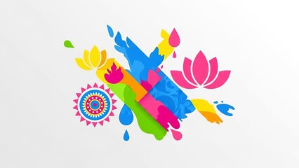 Obraz premium A vibrant abstract design representing the colorful spirit of Holi festival.