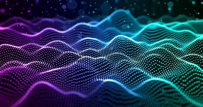 Vibrant Digital Waveform with Neon Colors.