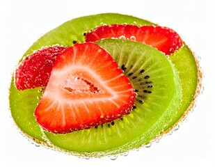 Refreshing Kiwi and Strawberry Slices - A Vibrant Fruit Medley.