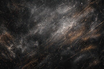 Sparkling Galaxy Of White And Golden Glitter On Dark Background Creates Cosmic Scene With Shimmering Particles And Abstract Space Dust Overlay For Decoration