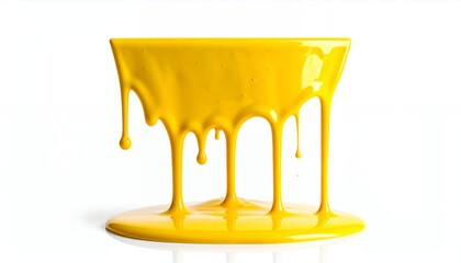 Vibrant Yellow Paint Dripping - A Bold and Artistic Visual.
