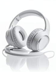 White Headphones on White Background - Immersive Audio Experience.