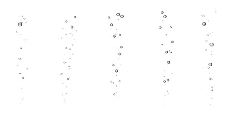 set water black bubble white oxygen air isolated on a white background. underwater clear liquid with bubbles flowing up to the water surface. Drop soda air in water.