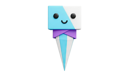 Cute 3D Character with Geometric Design