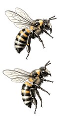 蜜蜂の羽ばたき、精密描写