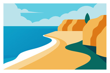  Great Ocean Road Coastal Landscape Vector