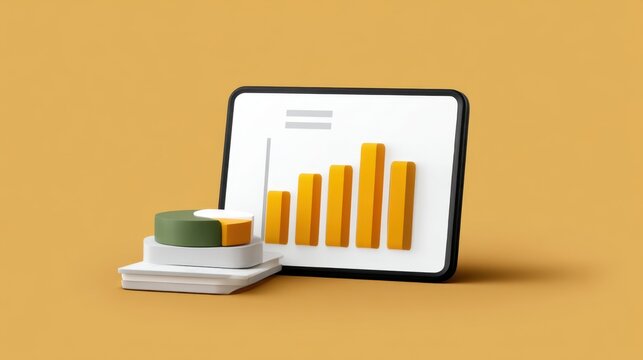 Modern Data Visualization with Bar Graph, Pie Chart and Digital Metrics Display on Bright Background for Business and Marketing Concepts - Powered by Adobe