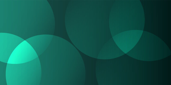 A dark green background with smooth, overlapping circles. The background is green with a gradient texture, creating a modern, abstract style. Minimal abstract circles vector gradient background