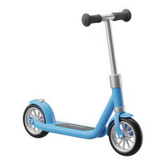3D Blue Kick Scooter for Kids Transparency