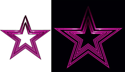 shiny pink star shapes with multiple layers