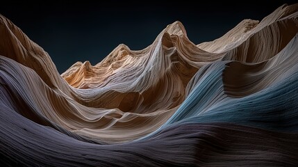 Obraz premium Meditation visual guide: overhead Antelope Canyon orange-red slit with flowing light beams, beige breathing space, ideal for meditation app backdrop or mental-health banner