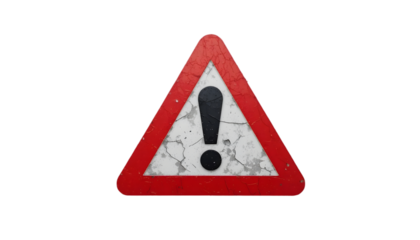 Warning sign with exclamation mark on black background