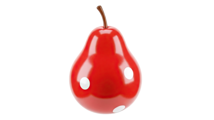 Red Pear With White Polka Dots